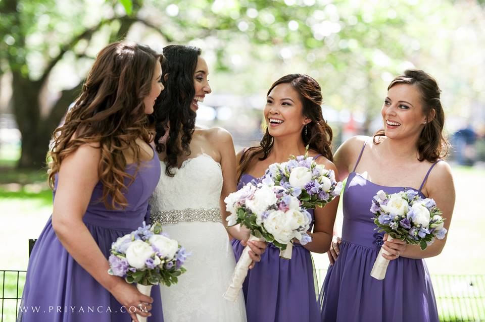 bridesmaids' makeup by Constantine, hair by Eden Di Bianco: photo by Priyanca Rao